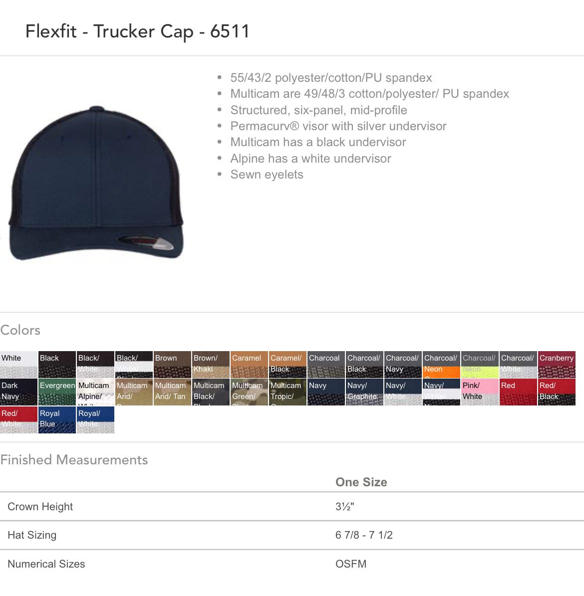 Flexfit 6511 Trucker Hat