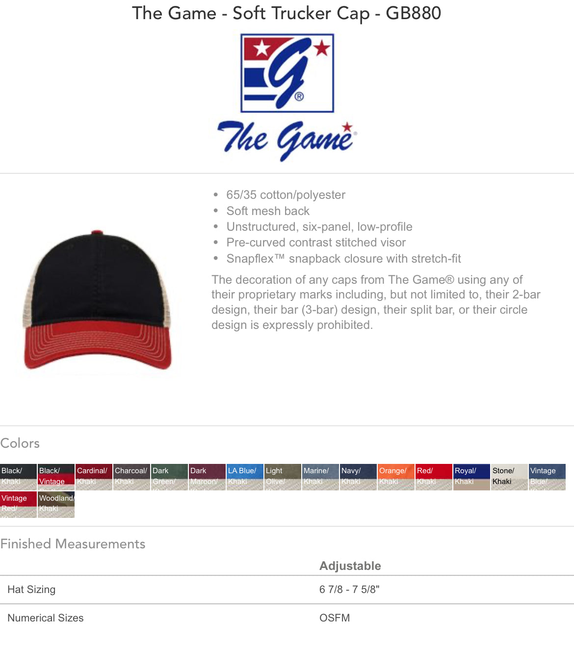 THE GAME Soft Trucker Hat