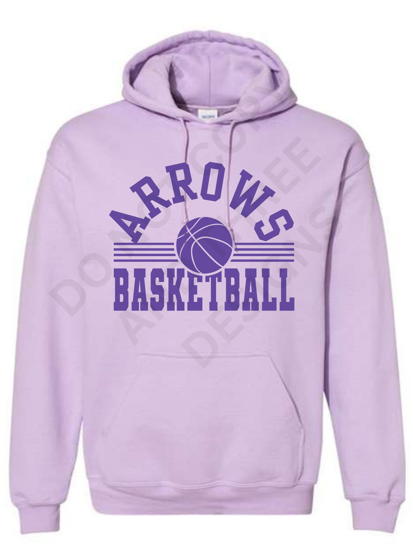 91.  Hoodie or Long Sleeve Arrows Basketball Lavender