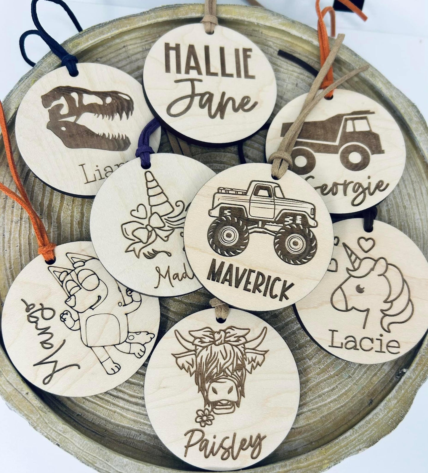 Stocking wooden tags