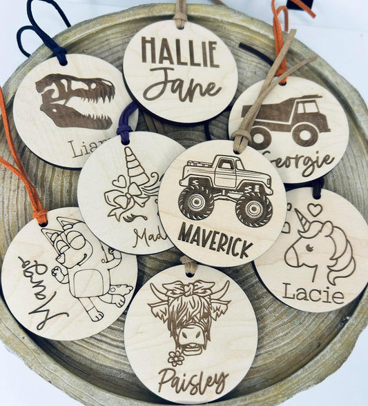 Stocking wooden tags