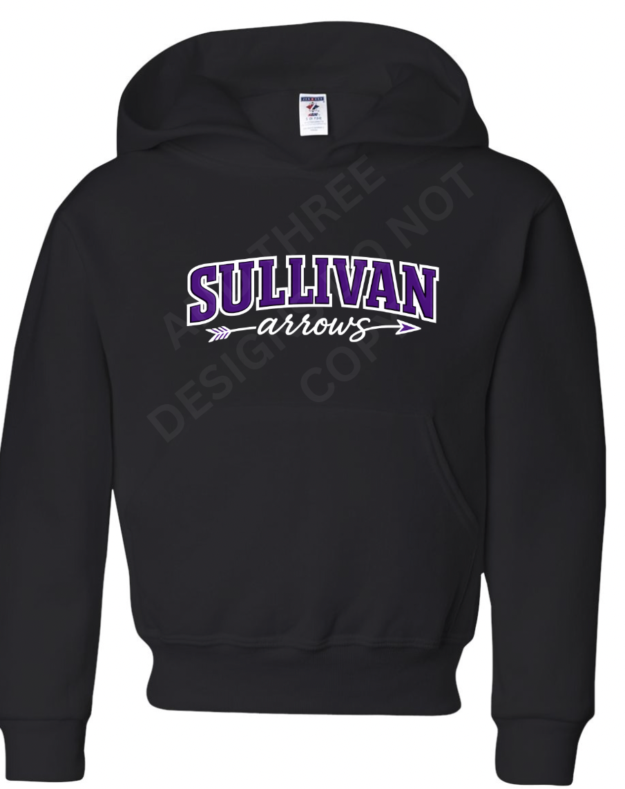 Sullivan Arrows on Black Hoodie