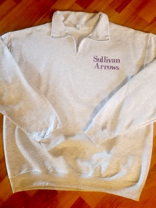 Custom embroidered quarter zip sweatshirt